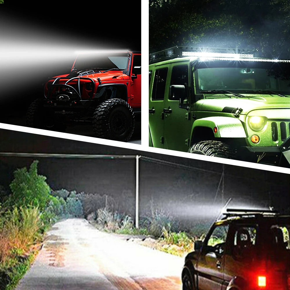 Rugged Road 10D LED Light Bar – Ultra Bright 4x4 Offroad Driving Lights (20–30 inch)