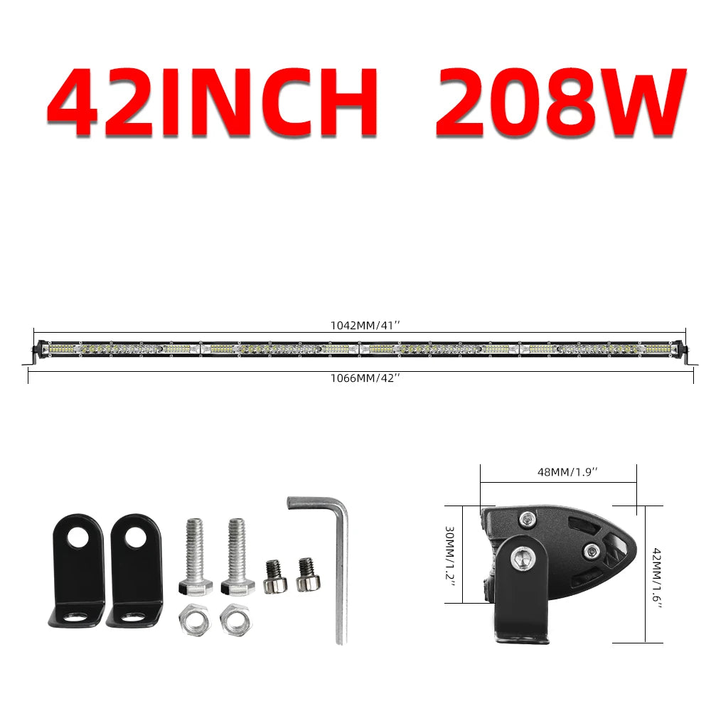Rugged Road 10D LED Light Bar – Ultra Bright 4x4 Offroad Driving Lights (20–30 inch)