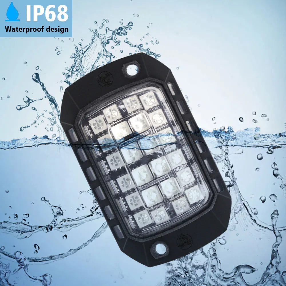 Rugged Road RGB LED Rock Lights Kit – Waterproof Underglow for 4WD, Utes & Trucks (App Controlled)