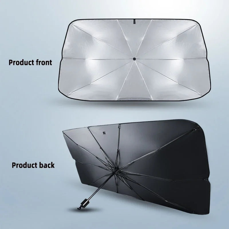 Rugged Road Foldable Car Windshield Sun Shade – Heat Blocking UV Protector (Fits Most Cars)