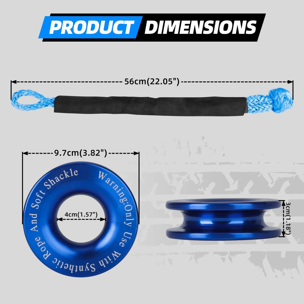 Rugged Road Soft Shackle + Recovery Ring Kit”