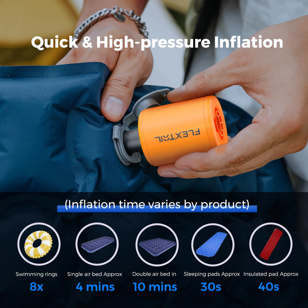 Tiny Portable Air Pump – Ultra-Compact Camping & 4WD Inflator (Rechargeable + LED Light Option)