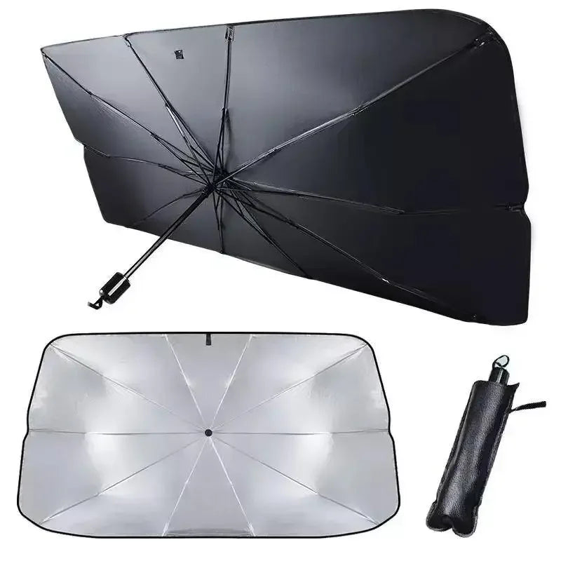 Rugged Road Foldable Car Windshield Sun Shade – Heat Blocking UV Protector (Fits Most Cars)