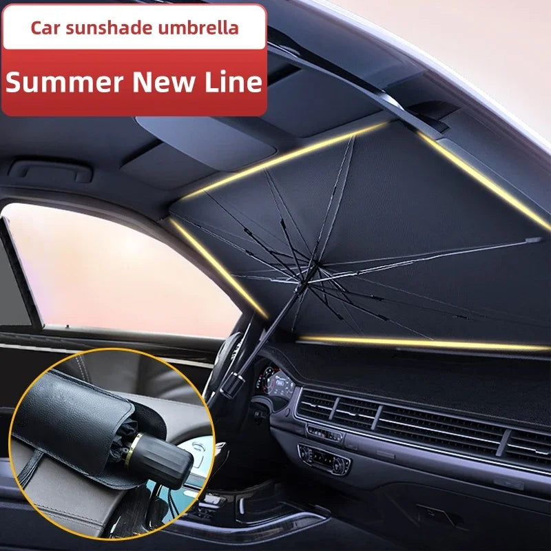 Rugged Road Foldable Car Windshield Sun Shade – Heat Blocking UV Protector (Fits Most Cars)