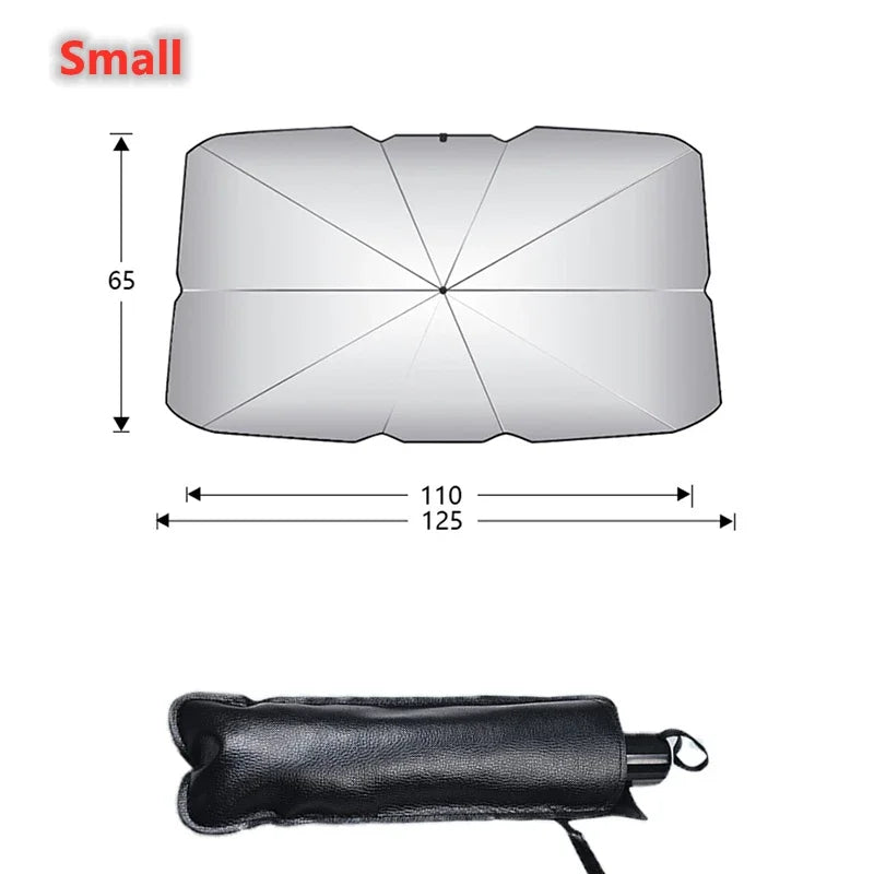 Rugged Road Foldable Car Windshield Sun Shade – Heat Blocking UV Protector (Fits Most Cars)