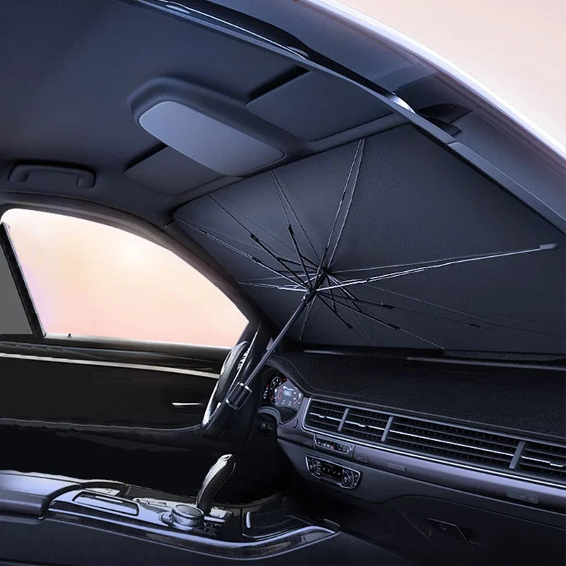 Rugged Road Foldable Car Windshield Sun Shade – Heat Blocking UV Protector (Fits Most Cars)