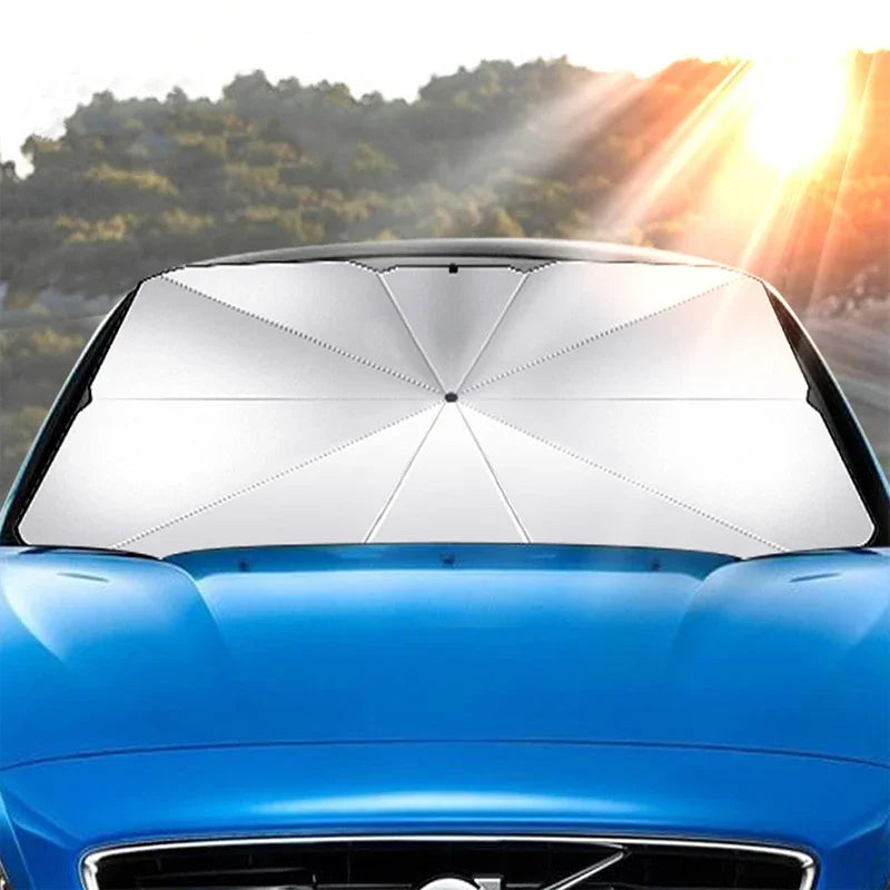 Rugged Road Foldable Car Windshield Sun Shade – Heat Blocking UV Protector (Fits Most Cars)