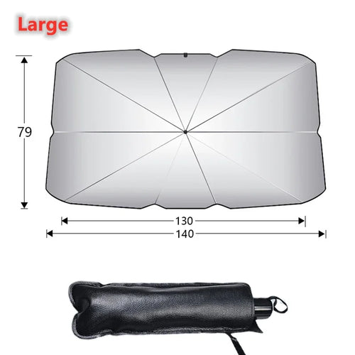 Rugged Road Foldable Car Windshield Sun Shade – Heat Blocking UV Protector (Fits Most Cars)