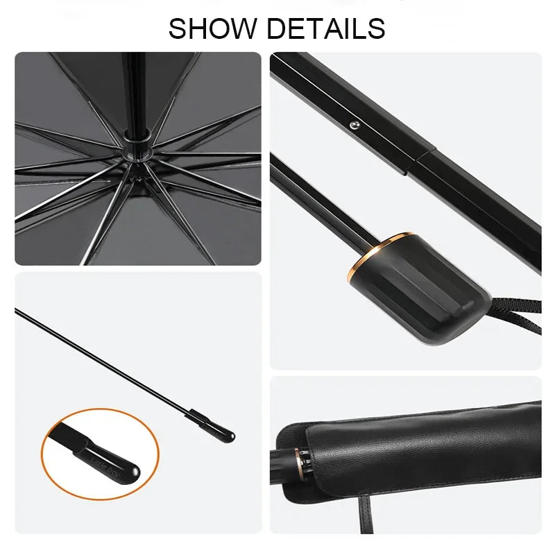 Rugged Road Foldable Car Windshield Sun Shade – Heat Blocking UV Protector (Fits Most Cars)