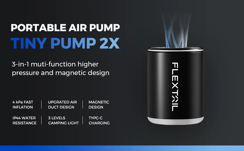 Tiny Portable Air Pump – Ultra-Compact Camping & 4WD Inflator (Rechargeable + LED Light Option)