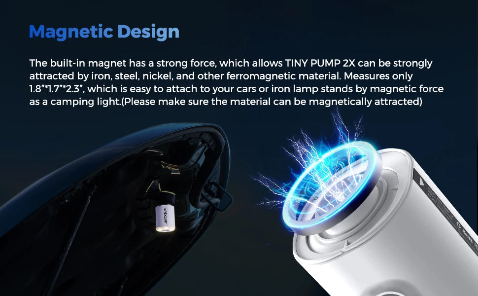 Tiny Portable Air Pump – Ultra-Compact Camping & 4WD Inflator (Rechargeable + LED Light Option)